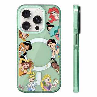 Ốp Sạc Từ Tính Không Dây Công Chúa Disney Tương Thích Cho IPhone11 12 13 14 15 16 Pro Max Cover 16 PLUS Silicon Mềm Trong Suốt Ốp Lưng Chống Sốc