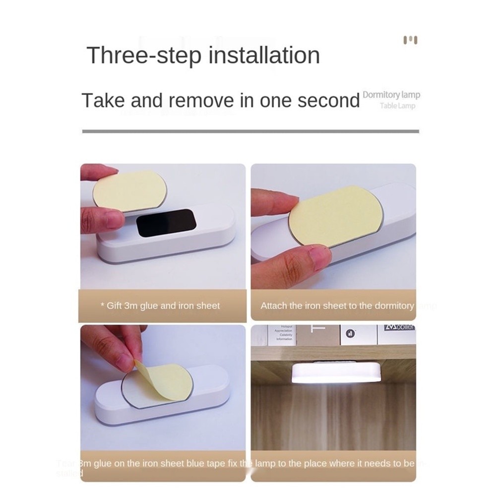 3 Nút Mini Đèn Ngủ USB Nút Sạc Đầu Giường Nam Châm Phòng Ngủ Treo Tường Đèn Ba Màu Có Thể Điều Chỉnh Đèn Ngủ Đèn Khẩn Cấp