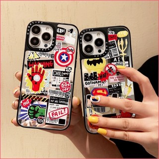 Ốp lưng gương Marvel DC Ironman Hulk Superman Batman cho iPhone 16 15 14 13 12 11 Pro Max XS X XR