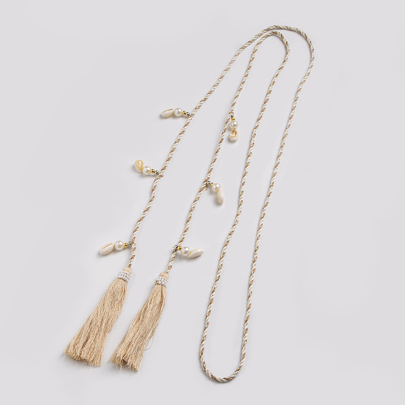 Dây thắt lưng lễ hội Bohemian có tua rua và hạt gỗ cho lễ hội nghệ thuật