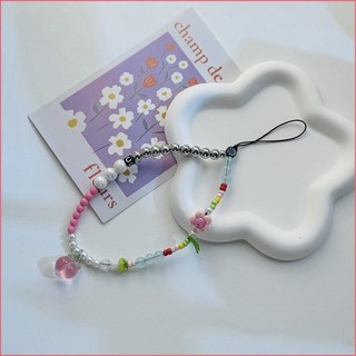 Bướm Ngọc Trai Trái Tim Cầu Vồng Cổ Tay Điện Thoại Charm Vòng Tay Cho Điện Thoại Tay Đa Năng Dây Buộc Cô Gái Quà Tặng