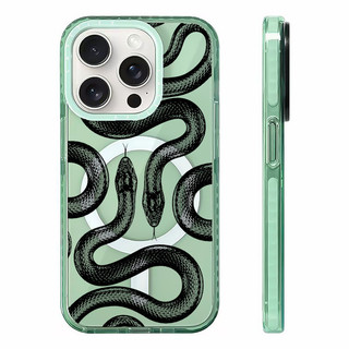 CASETIFY Vỏ sạc từ tính không dây Black King Snake chất lượng cao Tương thích cho IPhone11 12 13 14 15 16 Pro Max Cover 16 PLUS Vỏ silicon mềm trong suốt Vỏ chống sốc