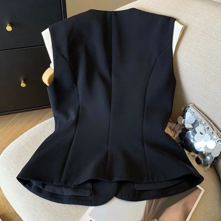Lan ~ 5 Áo Vest Pháp Mới Phù Hợp Với Vải Áo Vest Phổ Biến Năm nay Áo Vest Không Tay Mỏng Phù Hợp Với Áo Khoác Ôm Hơn Nhìn Top Nữ