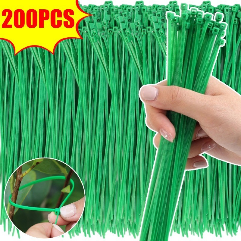 [HGB] 200 Dây buộc cáp Nylon màu xanh lá cây cao cấp có lớp phủ chống ...