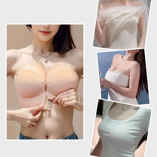Liền mạch dày bọt biển quần lót nhỏ ngực đẩy lên áo ngực không dây đóng trước dành cho nữ
