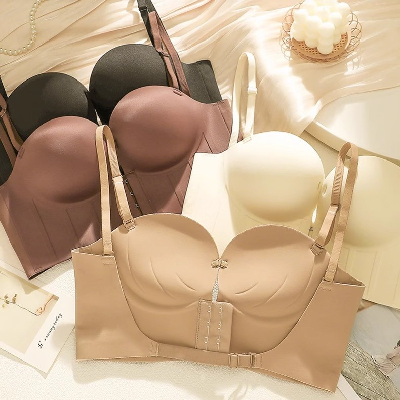 Áo ngực nữ đẹp bralette không dây mềm dày bọt biển gợi cảm cho cô gái thanh niên đóng cửa trước quần lót lưng liền mạch 4 màu