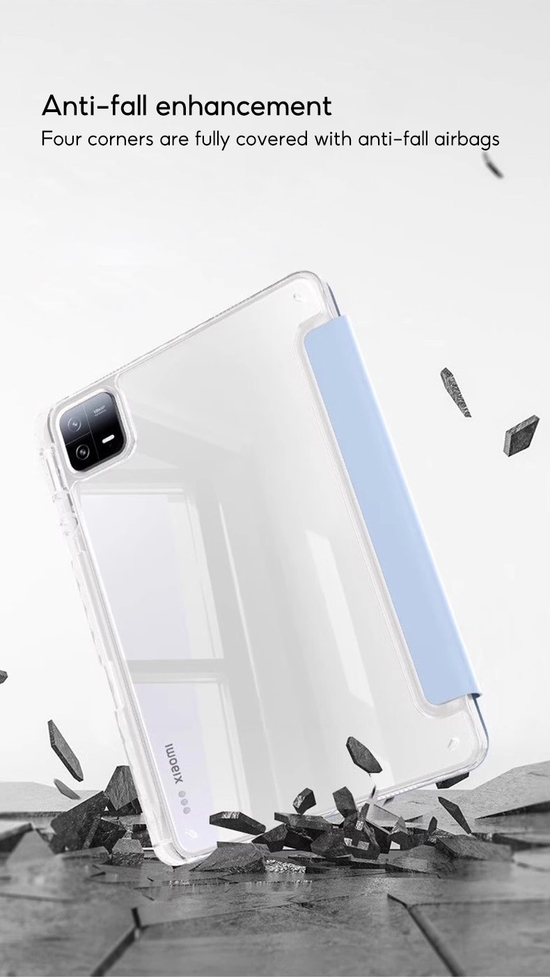 Ốp lưng TBTIC cho Xiaomi Pad 8/7 Pro, vỏ cứng acrylic có khe để bút, phiên bản 2024, 11.2 inch, tự động bật màn hình, trong suốt – ảnh mô tả chi tiết 6