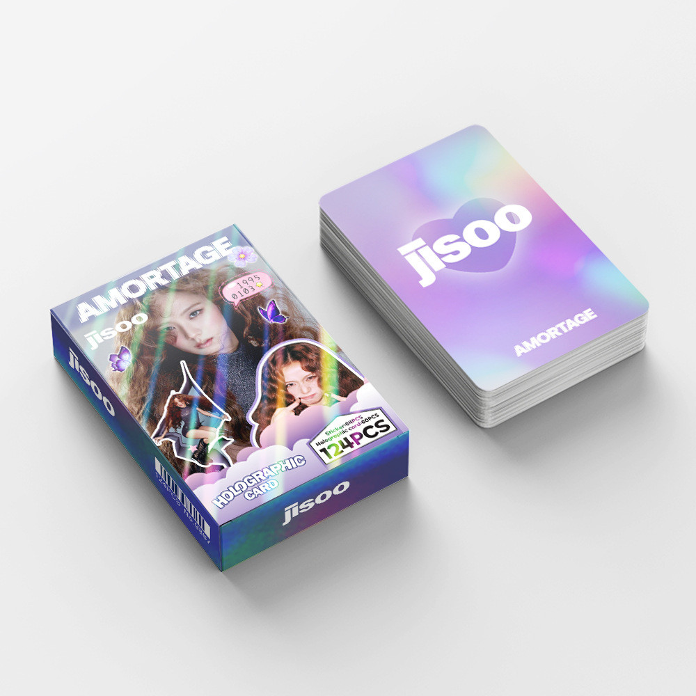 LINXX 124 Chiếc Blackpink JISOO Album AMORTAGE Lomo Cards HD Holographic Long Lanh Photocards Hàn Quốc Wave Fan Sưu Tập Kpop Thần Tượng Merch Thẻ Giao Dịch