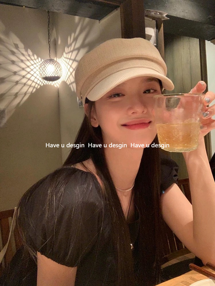 Mũ Blogger Thoáng Khí Newsboy Phù Hợp Mặt Nhỏ Hình Bát Giác Che Nắng Hợp Thời Trang Thiết Kế Hàn Quốc Ins