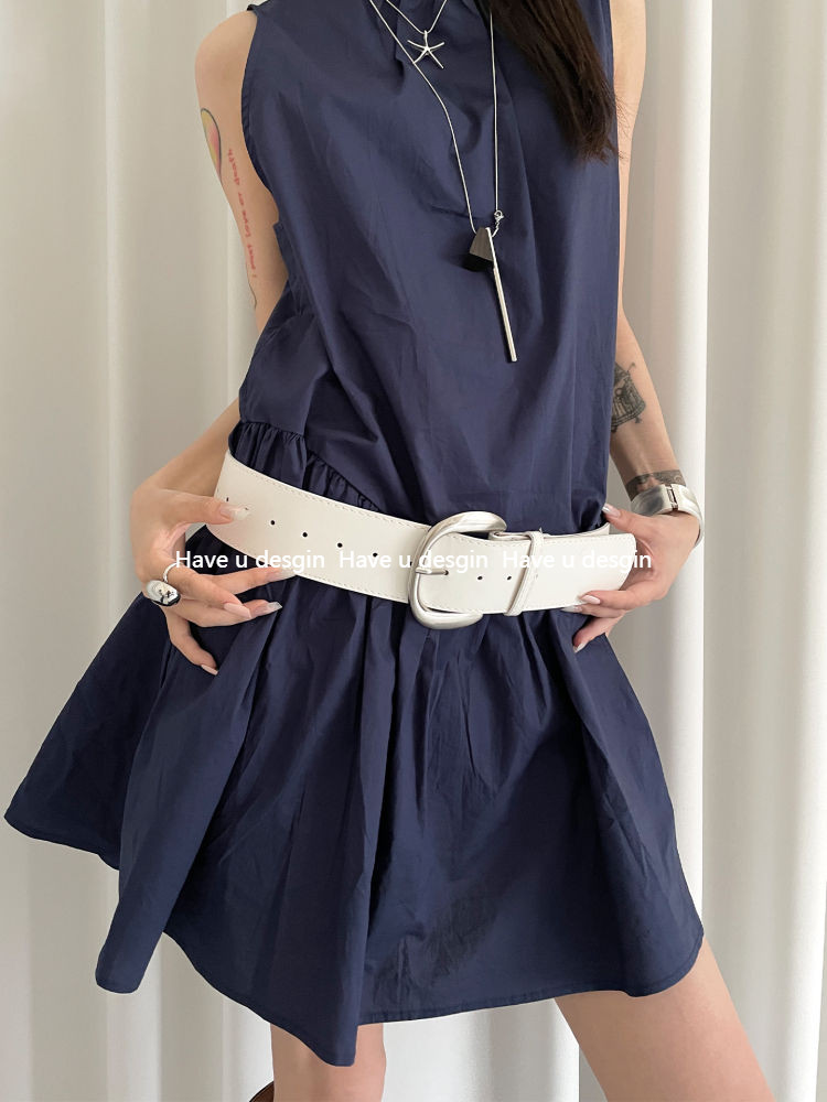 Have u desgin Đinh Tán Cao Cấp Màu Trắng Đơn Giản Preppy Phong Cách Thắt Lưng Nữ Phù Hợp Với Thời Trang Độc Đáo Trận Đấu Quần Jean Thắt Lưng Trang Trí