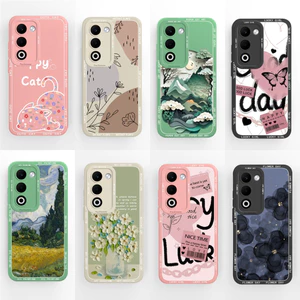 Ốp lưng cho Oppo A5 5G (2025) Vỏ bảo vệ mềm bằng silicon họa tiết hoa nghệ thuật xinh xắn cho OppoA5 5G (2025) Vỏ điện thoại siêu mỏng Vỏ Capa