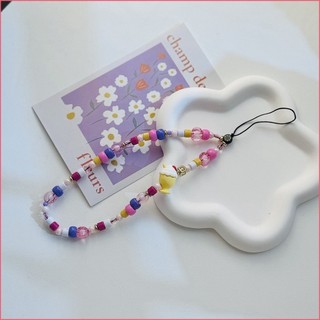 Bướm Ngọc Trai Trái Tim Cầu Vồng Cổ Tay Điện Thoại Charm Vòng Tay Cho Điện Thoại Tay Đa Năng Dây Buộc Cô Gái Quà Tặng