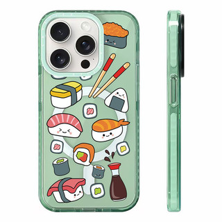Dễ Thương Miếng Dán Sushi Không Dây Sạc Từ Tính Tương Thích Cho IPhone11 12 13 14 15 16ProMax Cover 16PLUS Silicon Mềm Trong Suốt Ốp Lưng Chống Sốc