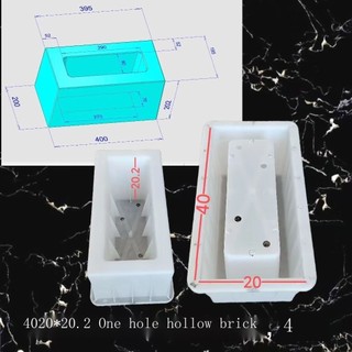 Khuôn xi măng Internet Người nổi tiếng Gạch rỗng Khuôn nhựa Mô-đun xi măng Trang trí Tường dốc Bảo vệ khuôn gạch hình lưng 40 × 20 × 20 Lỗ đôi