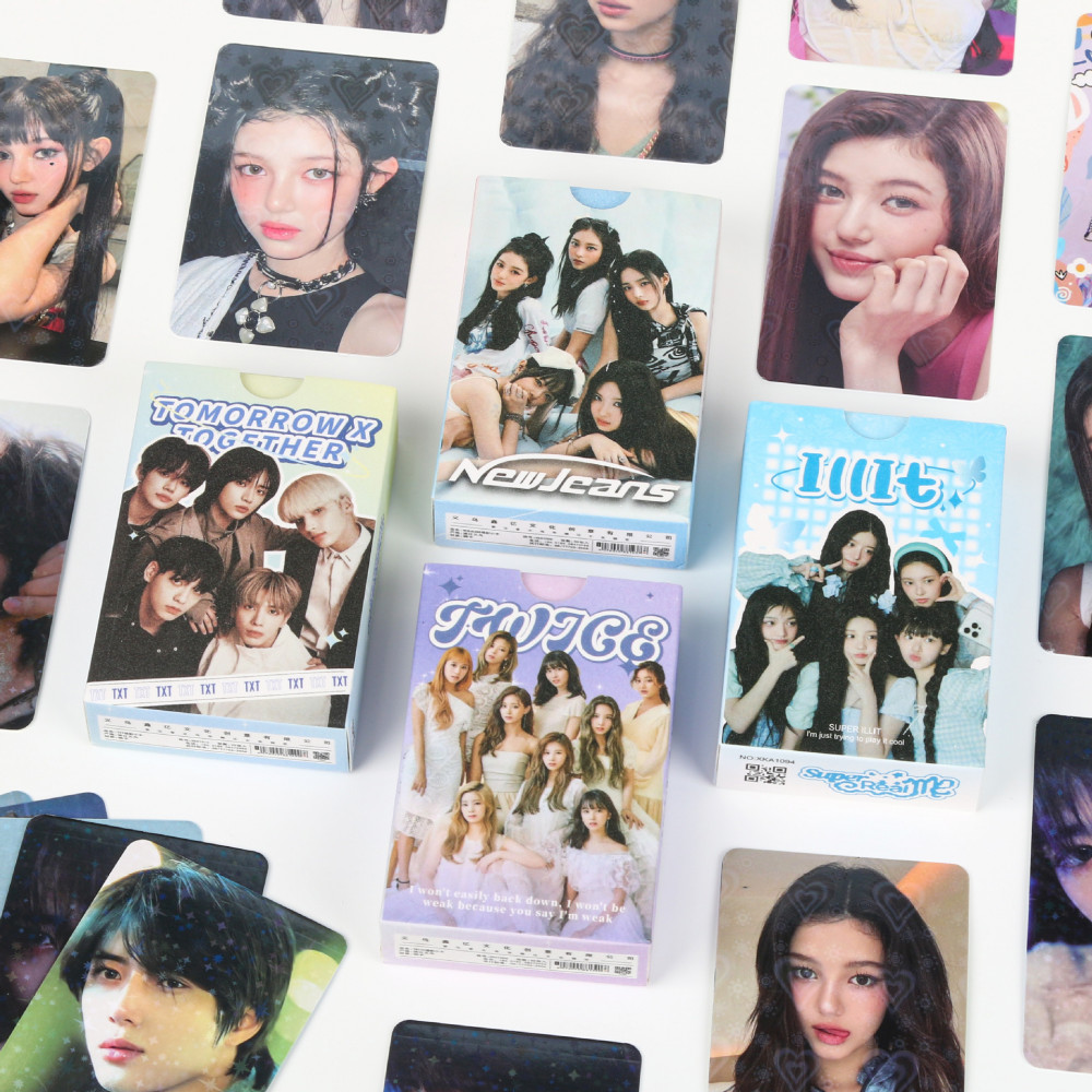 LINXX 55 Cái Bộ sưu tập ngôi sao Hàn Quốc Dòng Lomo Cards HD Laser Hình ảnh ba chiều 3 Inch KPop Bộ sưu tập Photocards Quạt Hàng hóa Bộ quà tặng Đồ dùng câu lạc bộ quạt cao cấp