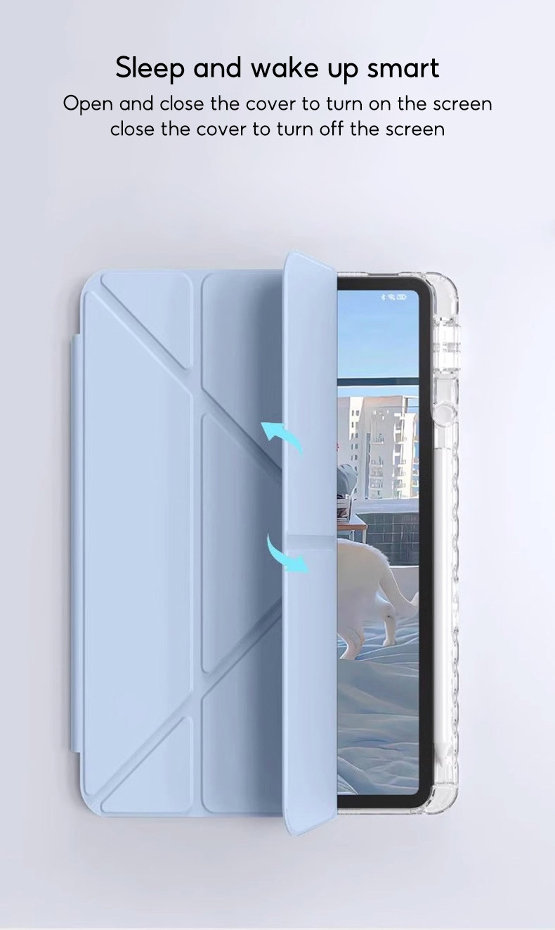 Ốp lưng TBTIC cho Xiaomi Pad 8/7 Pro, vỏ cứng acrylic có khe để bút, phiên bản 2024, 11.2 inch, tự động bật màn hình, trong suốt – ảnh mô tả chi tiết 3
