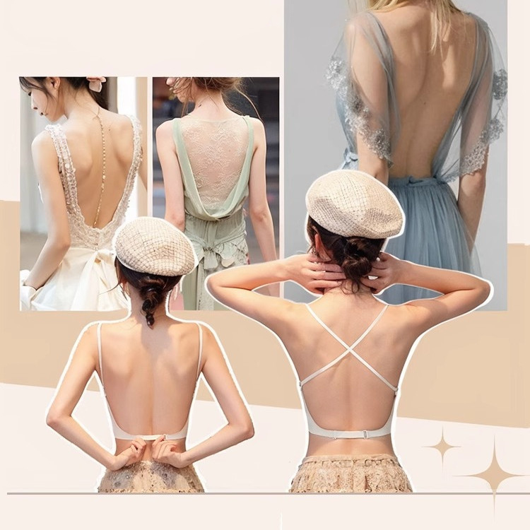 Áo ngực nữ đẹp bralette không dây mềm dày bọt biển gợi cảm cho cô gái thanh niên đóng cửa trước quần lót lưng liền mạch 4 màu