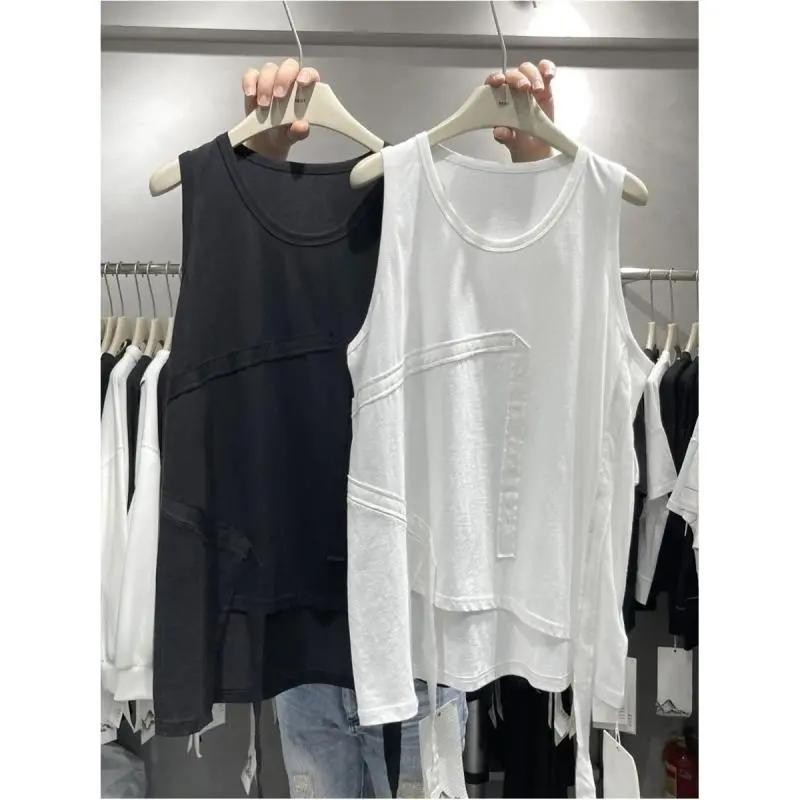 Lan ~ Mùa Hè Phong Cách Mới Kích Thước Lớn Mỡ Không Đều Giữa Chiều Dài Rời Tất Cả Trận Đấu Thường Nhật Ôm Bụng Áo Vest Nữ