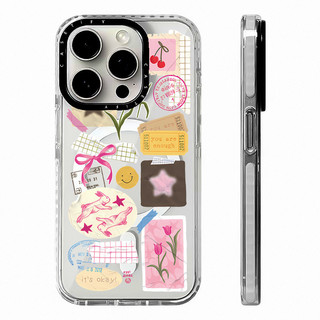 CASETIFY Tulip Bưu Thiếp Nhãn Dán Vỏ Sạc Từ Tính Không Dây Tương Thích Cho IPhone11 12 13 14 15 16 Pro Max Cover 16 PLUS Silicon Mềm Trong Suốt Ốp Lưng Chống Sốc