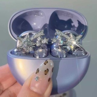 1 Cặp Sao Băng Zircon Kẹp Quyến Rũ Thiết Kế Tinh Tế Tai Nghe Phụ Kiện Flash Dia Cá Tính DIY Trang Phục Cho Tai Nghe OWS