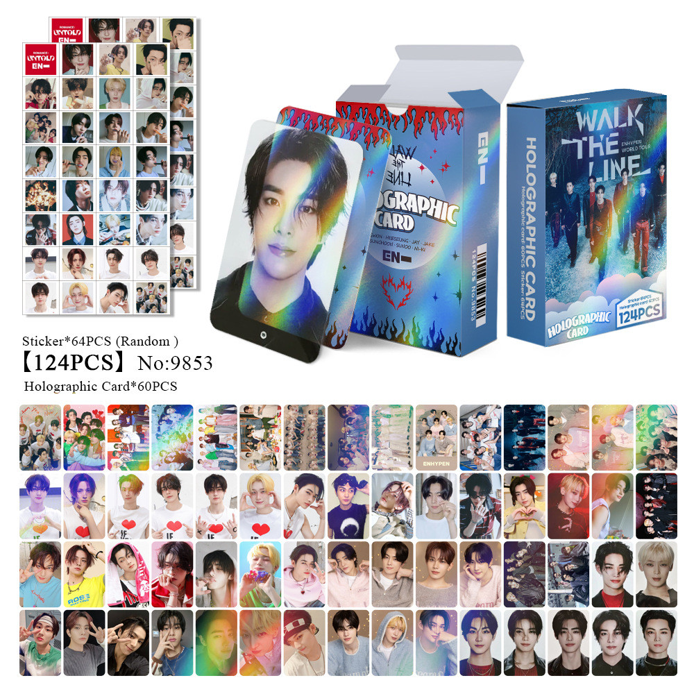 LINXX 124 Chiếc ENHYPEN Trọn Bộ Sưu Tập Lomo Cards HD Long Lanh Laser Photocards Sóng Hàn Quốc Quạt Sưu Tập Kpop Thẻ Giao Dịch Merch