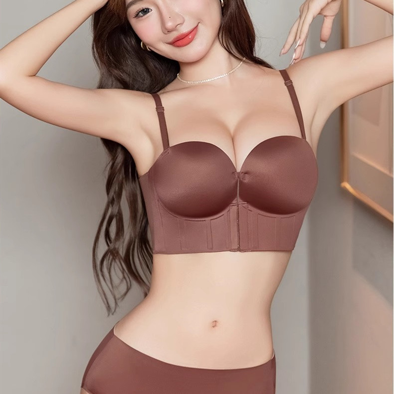Gợi Cảm Cô Gái Thanh Niên Trước Đóng Áo Ngực Liền Mạch Dày Bọt Biển Nữ Mềm Mại Không Dây Quần Lót Đẹp Lưng Bralette