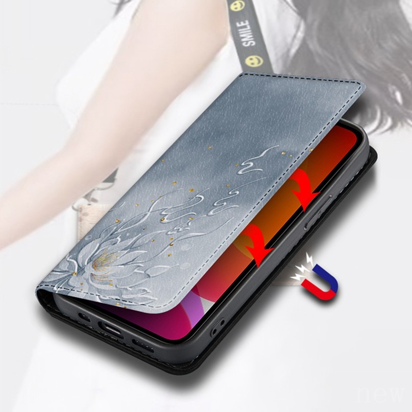 Ốp Da Bảo Vệ Thích Hợp Cho Sony Xperia Pro-I 5 III 10V XZ4 XZ5 Vỏ Điện Thoại Thẻ Hoa Ba Chiều Cổ Điển
