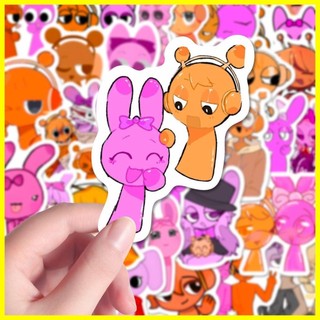 [ZOCI] Sticker Sprunki (60 tờ) Nhãn dán CP màu hồng cam ins Hộp nhịp điệu Olenpingqi diy Notebook