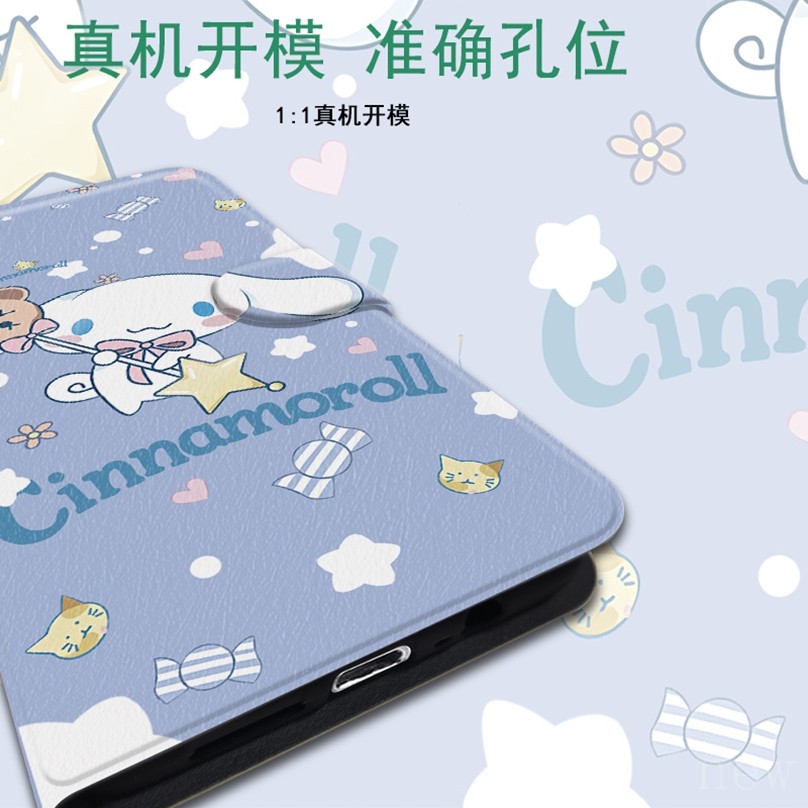 Ốp Bảo Vệ Mèo kt Dễ Thương Thích Hợp Cho Samsung Note 10 + 20 Ultra S24 FE S25 Edge Ốp Điện Thoại Có Thể Gập Lại