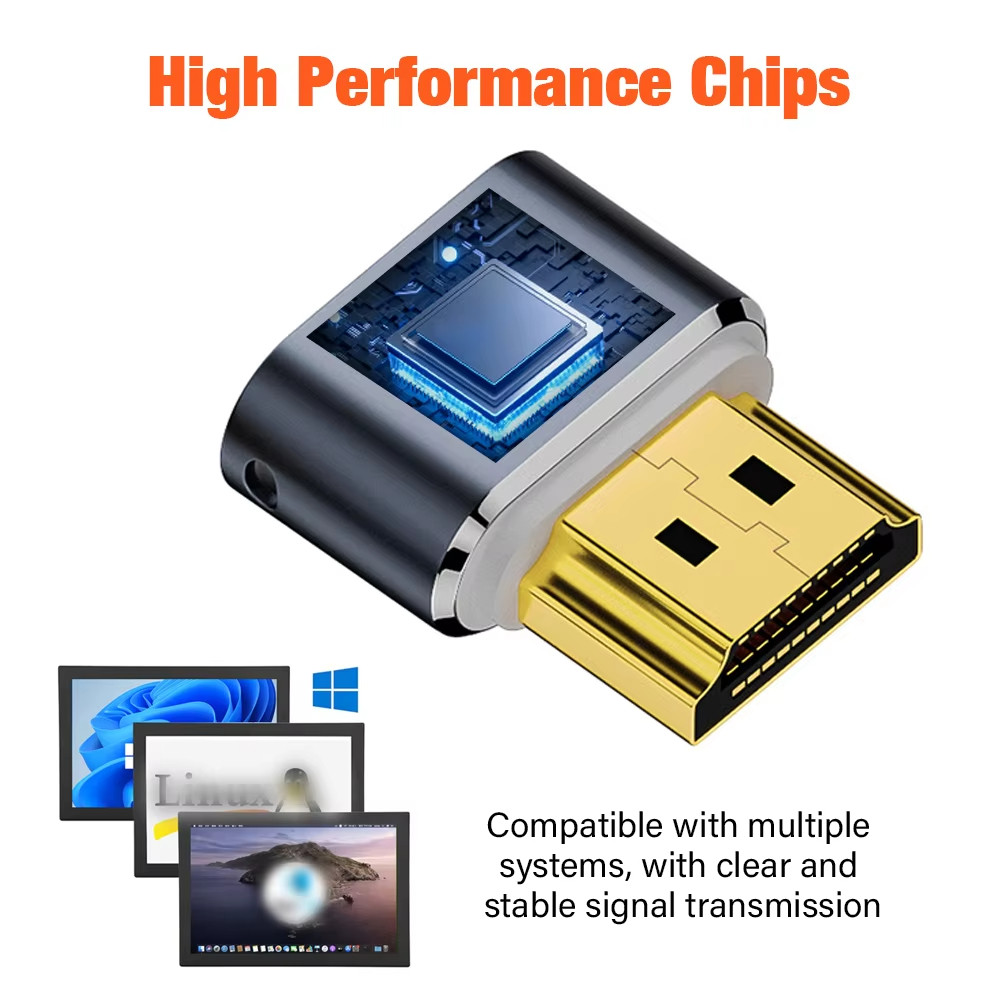 2025 Mới Tương Thích HDMI Cắm Giả 4k HDR Màn Hình Ảo EDID Giả Lập Bộ Chuyển Đổi Màn Hình Ma Không Đầu Hỗ Trợ Lên Đến 4k 60Hz