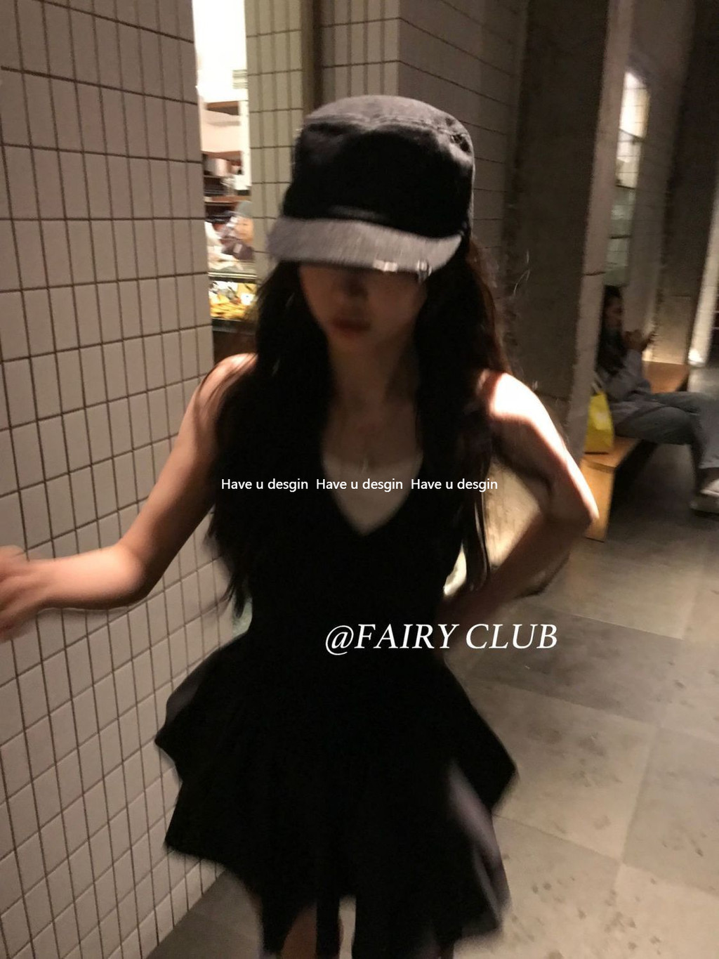 Have u desgin Phiên Bản Hàn Quốc Phù Hợp Với Kim Cương Giả Flat Top Mũ Bóng Chày Nữ Retro Cowboy Hot Girl Thể Hiện Mặt Mũ Nhỏ Mũ Niche Anh
