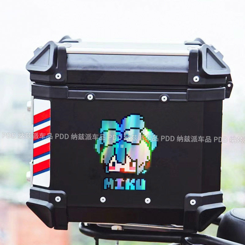 Nhãn Dán Xe Hơi Pixel Hatsune Miku Hành Laser Phản Quang Hoạt Hình Hai Chiều Xe Hơi Miếng Dán Điện Thân Trang Trí Miếng Dán