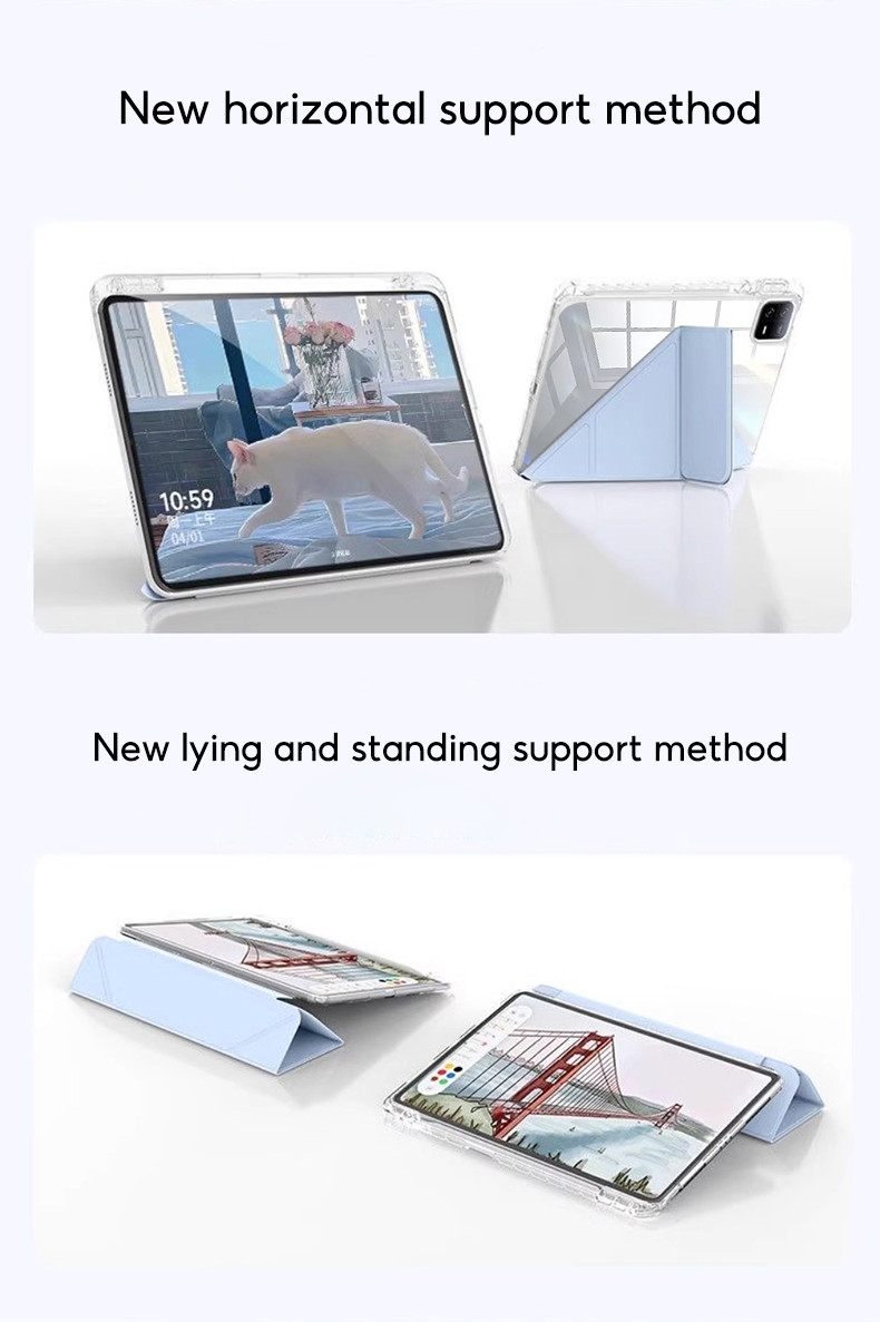 Ốp lưng TBTIC cho Xiaomi Pad 8/7 Pro, vỏ cứng acrylic có khe để bút, phiên bản 2024, 11.2 inch, tự động bật màn hình, trong suốt – ảnh mô tả chi tiết 9