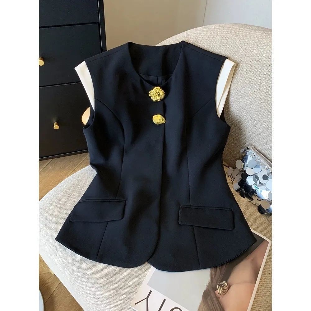 Lan ~ 5 Áo Vest Pháp Mới Phù Hợp Với Vải Áo Vest Phổ Biến Năm nay Áo Vest Không Tay Mỏng Phù Hợp Với Áo Khoác Ôm Hơn Nhìn Top Nữ