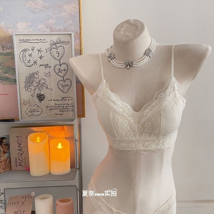 Đẹp Lưng Ren Bên Trong Trận Đấu Nữ Mùa Hè Mỏng Hình Chữ U Dây Ống Top Nhỏ Ngực Thoải Mái Không Vòng Thép Áo Ngực-Receiving