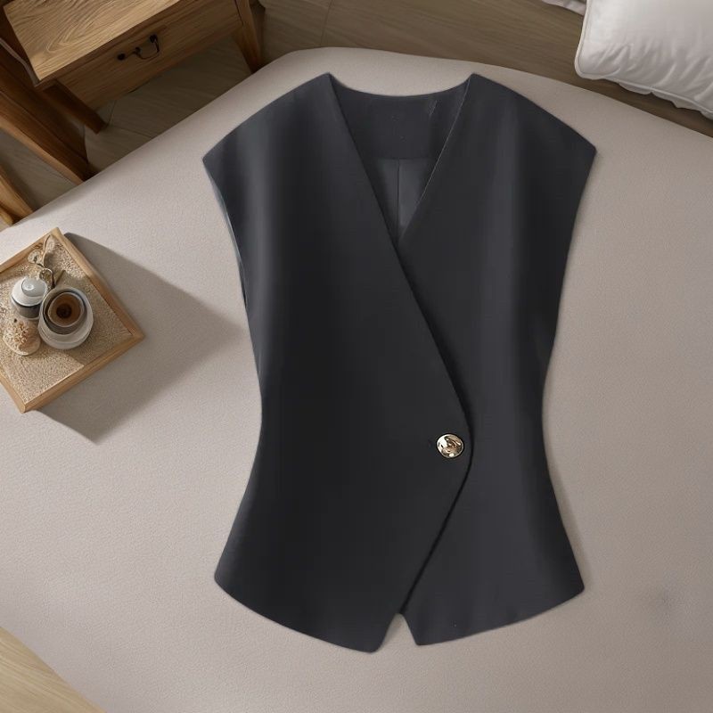 Lan ~ Áo Vest Mặc Bên Ngoài Áo Vest Nhỏ Xuân Thu Phong Cách Mới Thời Trang Phù Hợp Với Tính Khí Hàng Đầu Mỏng Hơn Nhìn Không Đều Phù Hợp Với Áo Vest