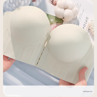 Liền mạch dày bọt biển quần lót nhỏ ngực đẩy lên áo ngực không dây đóng trước dành cho nữ