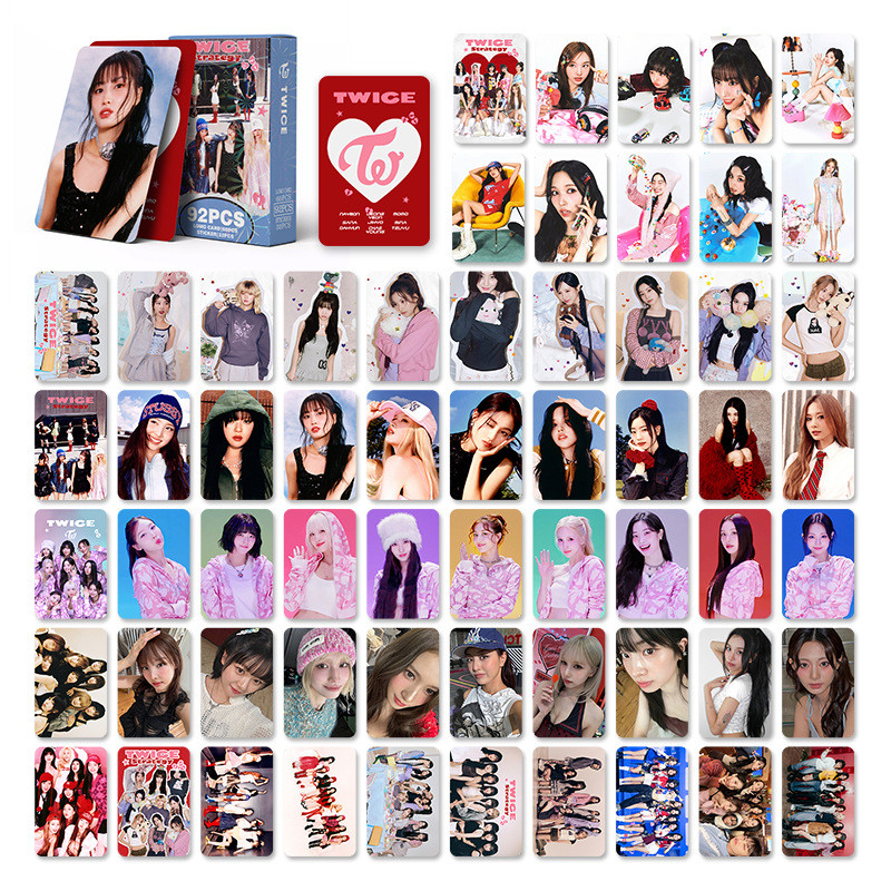 LINXX 92 Chiếc TWICE Mini Album STRATEGY Lomo Cards Laser Photocards Bộ HD Hình Ảnh Sóng Hàn Quốc Bộ Sưu Tập Quạt Hàng Hóa Sưu Tập Kpop Photocards