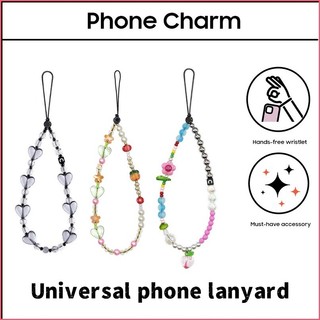 Dây đeo điện thoại hình bướm hoa cầu vồng bóng loáng, dây đeo điện thoại đa năng, quà tặng cho cô gái