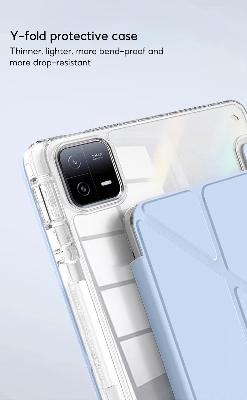Ốp lưng TBTIC cho Xiaomi Pad 8/7 Pro, vỏ cứng acrylic có khe để bút, phiên bản 2024, 11.2 inch, tự động bật màn hình, trong suốt – ảnh mô tả chi tiết 1