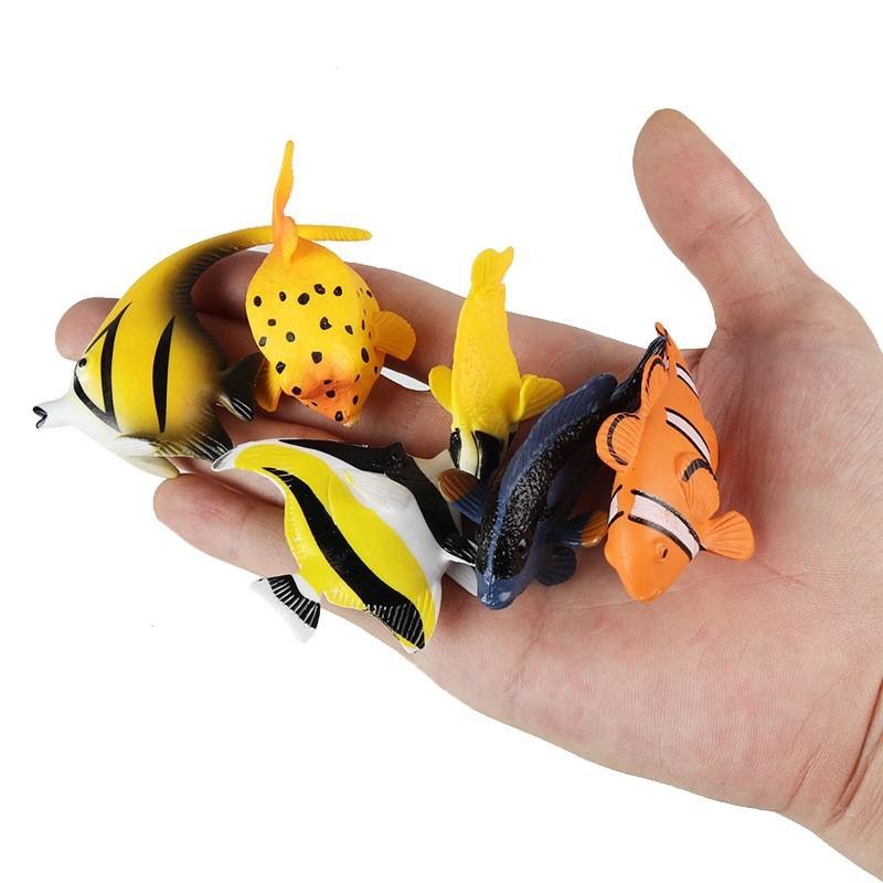 Khoa Học Trẻ Em Đồ Chơi Giáo Dục Mô Phỏng Mini Cá Biển Động Vật Mô Hình Cá Nhiệt Đới Cá Hề Cá Angelfish Bể Cá Cảnh Quan