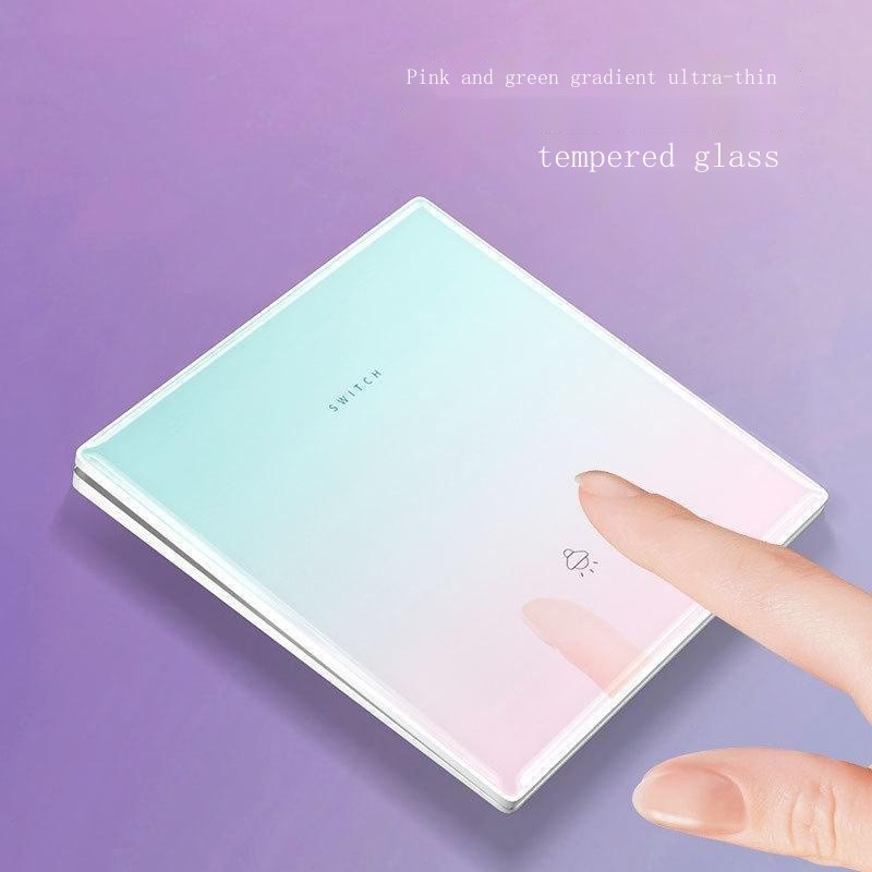 Ổ cắm công tắc siêu mỏng Kính cường lực loại 86 Bảng điều khiển năm lỗ che giấu một lần mở và đa kiểm soát