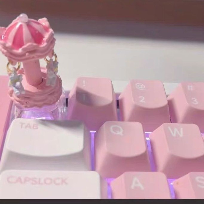 Handmade Sáng Tạo Màu Hồng Carousel Keycaps Cô Gái Quà Tặng Cho Công ...