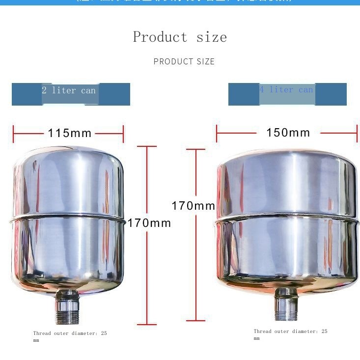 Máy bơm tự mồi Sửa đổi Máy bơm tự động Bình áp suất bằng thép không gỉ Kiểm soát bình khởi động và dừng Đa năng 2 Lít / 4 Lít