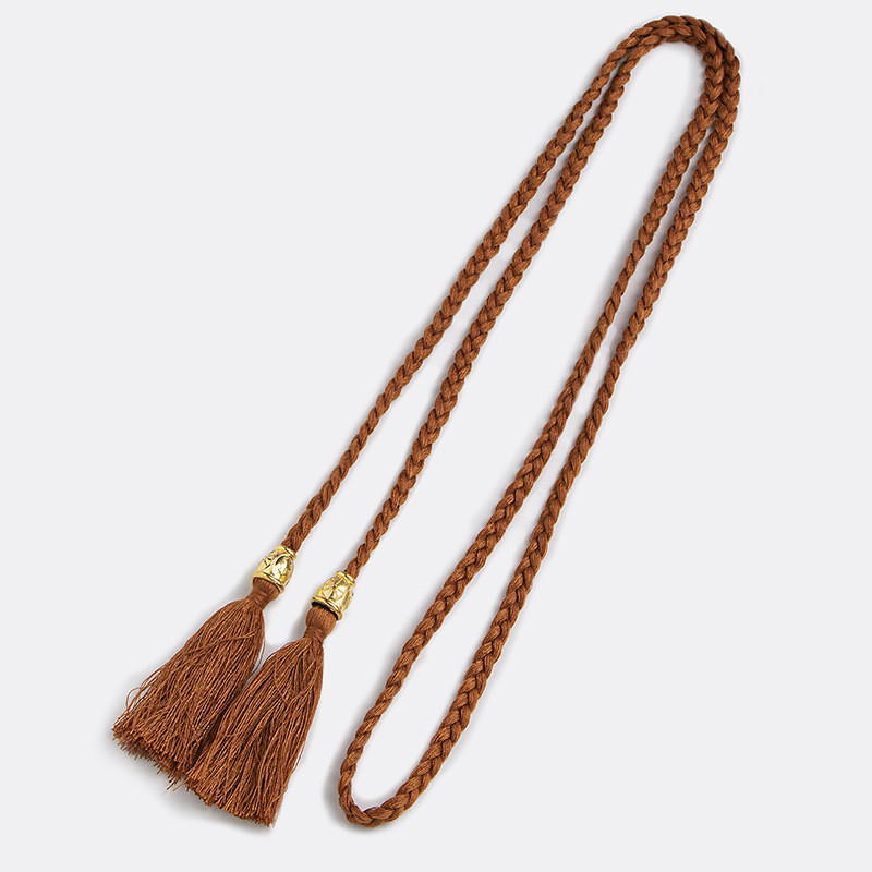 Dây thắt lưng lễ hội Bohemian có tua rua và hạt gỗ cho lễ hội nghệ thuật