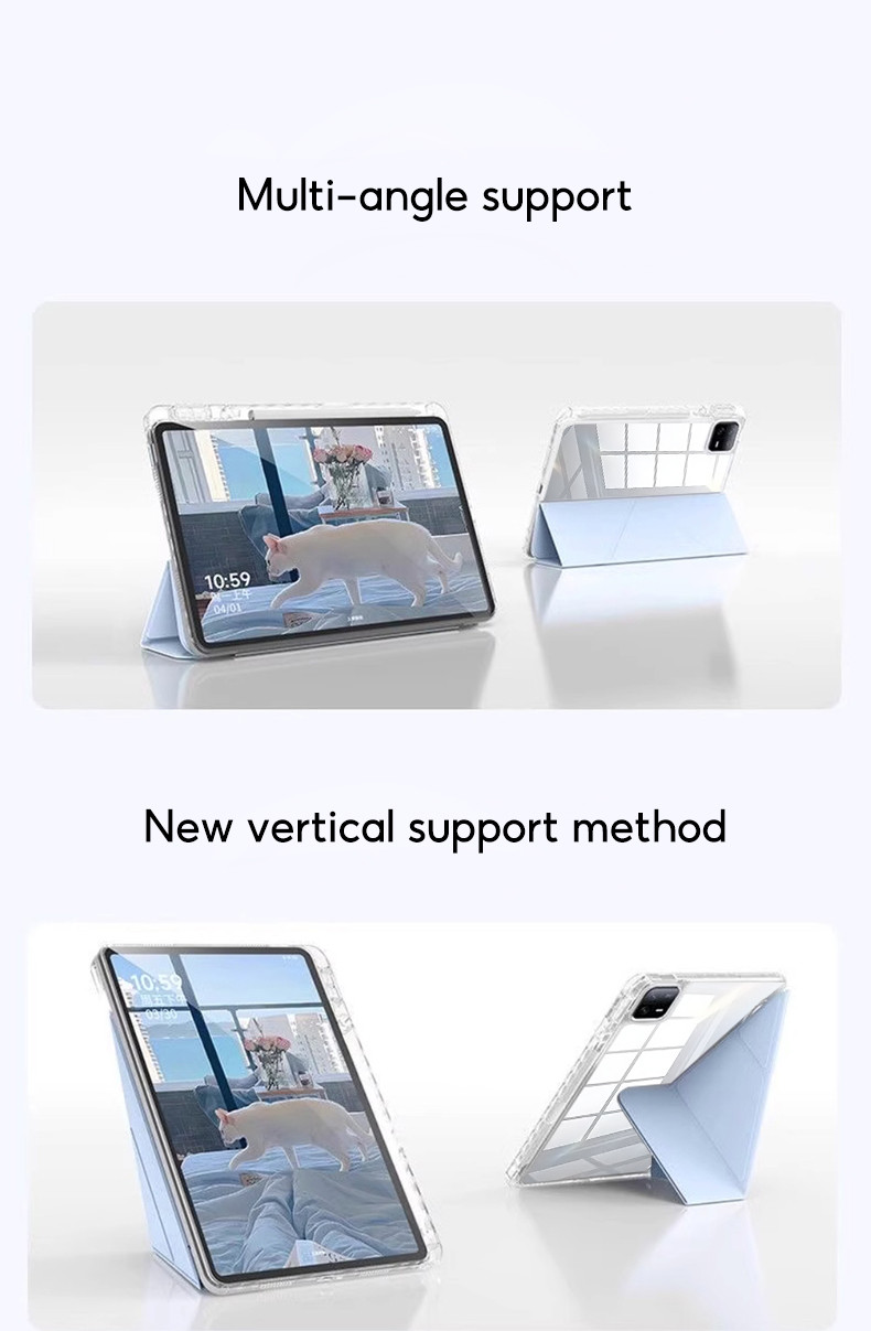Ốp lưng TBTIC cho Xiaomi Pad 8/7 Pro, vỏ cứng acrylic có khe để bút, phiên bản 2024, 11.2 inch, tự động bật màn hình, trong suốt – ảnh mô tả chi tiết 8