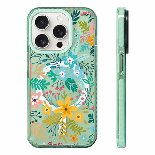 CASETIFY Vỏ sạc từ tính không dây hoa mùa xuân lấp lánh tương thích cho IPhone11 12 13 14 15 16 Pro Max Cover 15 16 PLUS Silicone mềm trong suốt Vỏ chống sốc