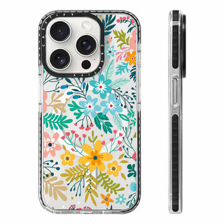CASETIFY Vỏ sạc từ tính không dây hoa mùa xuân lấp lánh tương thích cho IPhone11 12 13 14 15 16 Pro Max Cover 15 16 PLUS Silicone mềm trong suốt Vỏ chống sốc