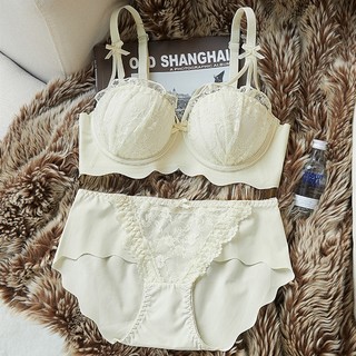 Skin Friend Áo Lót Nâng Ngực Không Gọng 3 / 4 cup Mềm Mại Phối Ren Thêu Họa Tiết Quyến Rũ Thoải Mái Cho Nữ