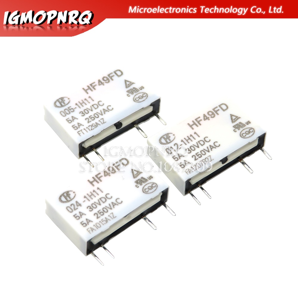 Set 5 Rơ Le 12V HF49FD-005-1H11 005-1H12 HF49FD DC5V 1H11 4PIN 5A 5V ...
